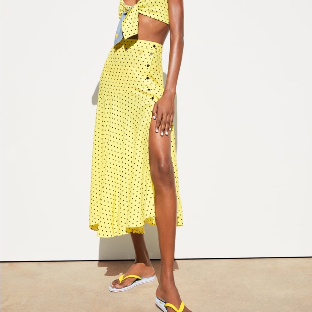 Zara polka dot maxi skirt